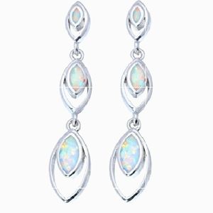 WHITE FIRE OPAL EARRINGS!